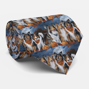 Rough Collie Halloween Spooky Tie