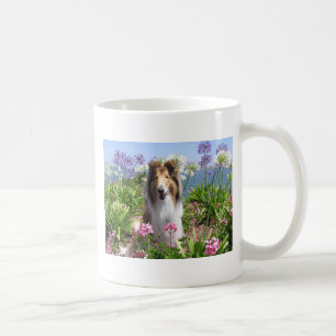 Rough Collie in Flowers Mug