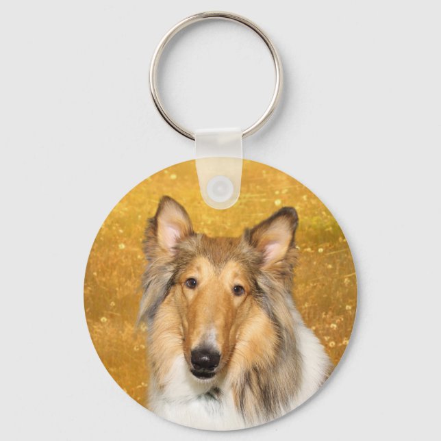 Rough Collie Key Ring (Front)