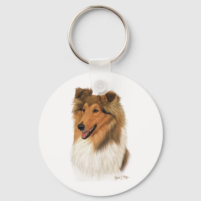 Rough Collie Key Ring (Front)