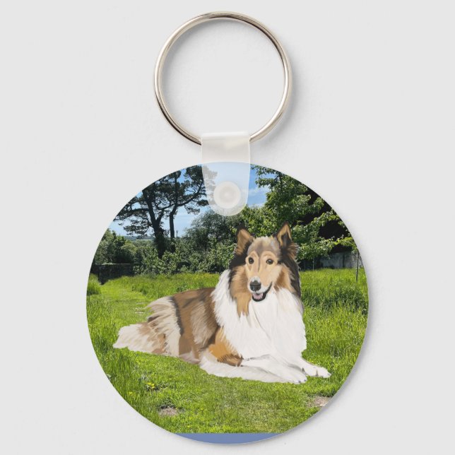 Rough Collie Keychain (Front)