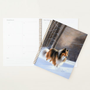 Rough Collie Let It Snow Christmas Planner