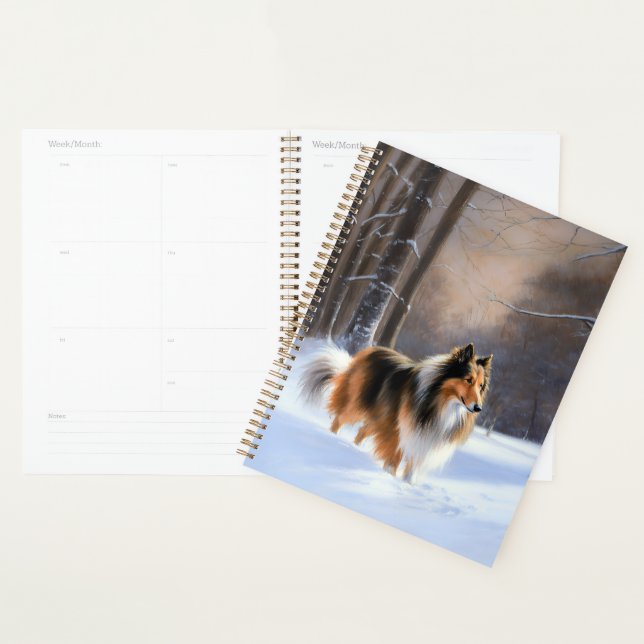 Rough Collie Let It Snow Christmas Planner (Display)
