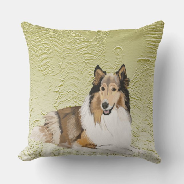 Rough Collie, Long Haired Collie Cushion (Front)