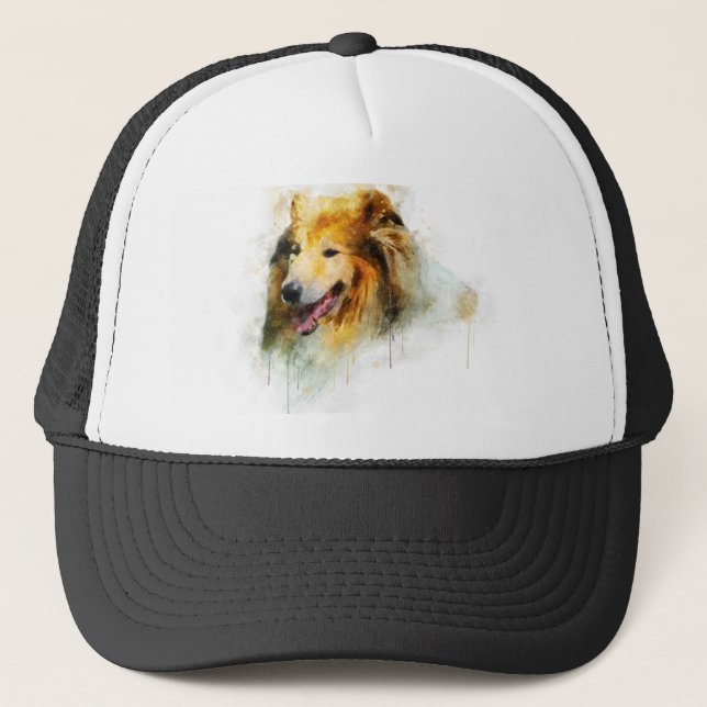 Rough Collie / Long-haired Collie Trucker Hat (Front)