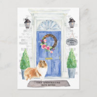 Rough Collie Moving Announcement Postcard