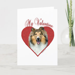 Rough Collie My Valentine Holiday Card