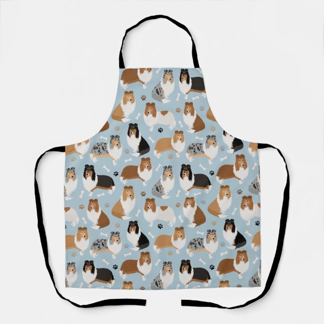 Rough Collie Paws and Bones Apron (Front)