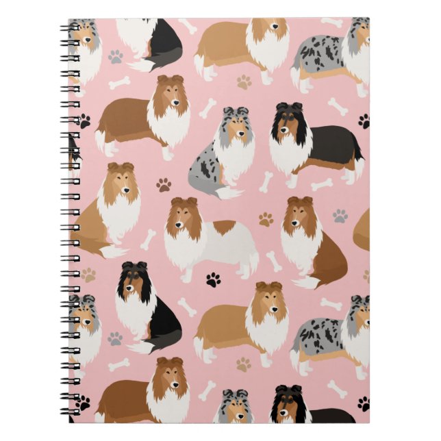 Rough Collie Paws and Bones Notebook (Front)