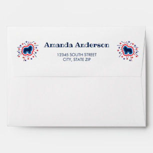 Rough Collie Red White And Blue 4th Of July Envelope