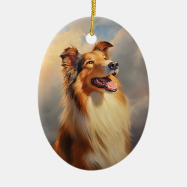Rough collie / Scottish collie Ceramic Ornament (Front)