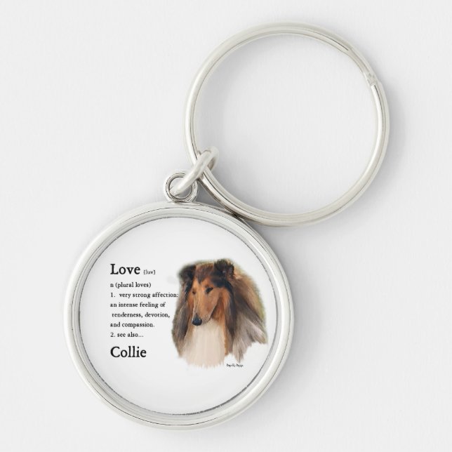 Rough Collie See Also Key Ring (Front)
