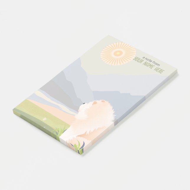 ROUGH CREAM CHOW  Sticky Notes (Angled)