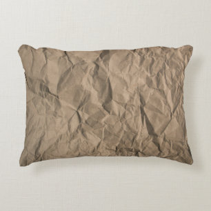 Rough crumpled paper: recycled texture decorative cushion