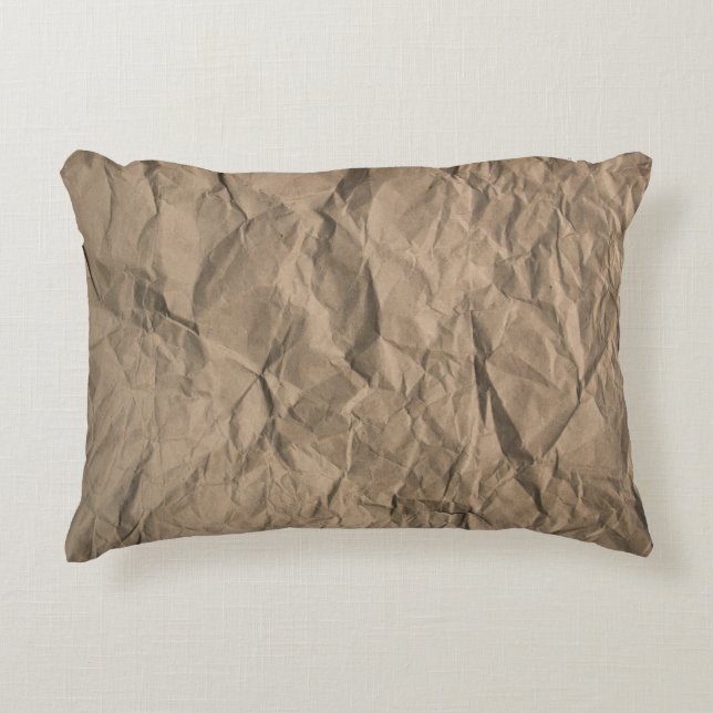 Rough crumpled paper: recycled texture decorative cushion (Front)