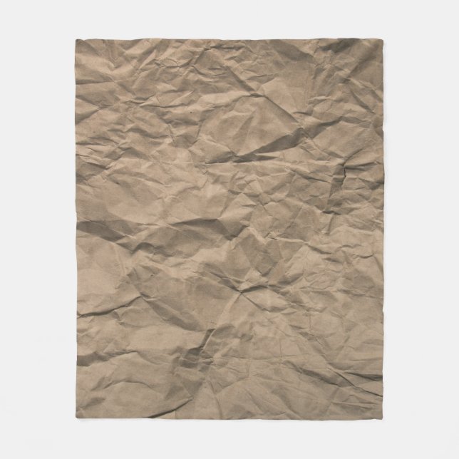 Rough crumpled paper: recycled texture fleece blanket (Front)