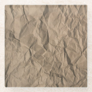 Rough crumpled paper: recycled texture glass coaster