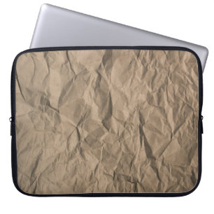 Rough crumpled paper: recycled texture laptop sleeve