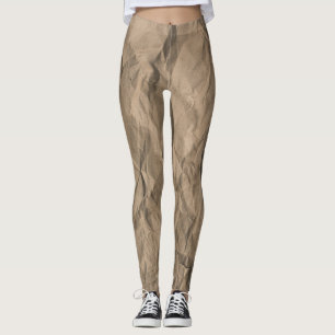 Rough crumpled paper: recycled texture leggings