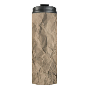 Rough crumpled paper: recycled texture thermal tumbler