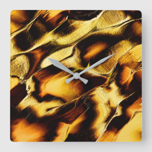 Rough dunes in burnt gold square wall clock
