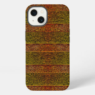 Rough embossed and shaded stripes, greenish red iPhone 13 case