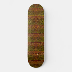 Rough embossed and shaded stripes, greenish red skateboard
