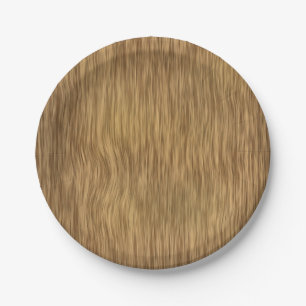 Rough Faux Wood Background in Natural Colour Paper Plate