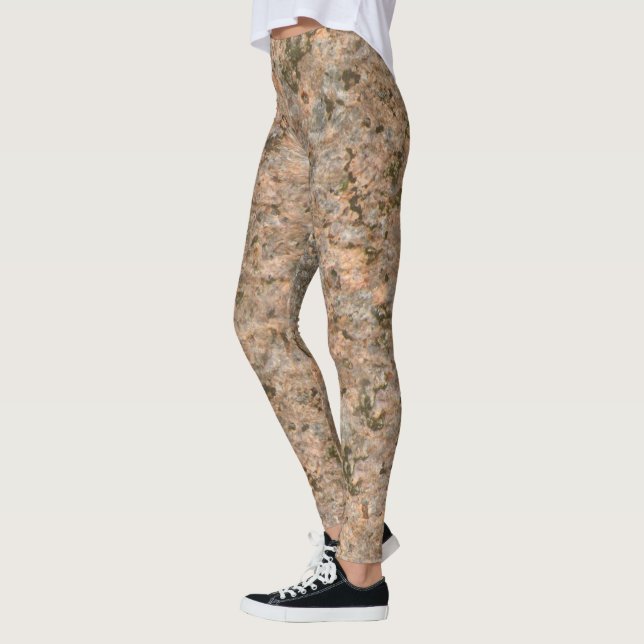 Rough Geology Neutral Rock Texture Photo Leggings (Left)