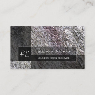 Rough grey marble rock marble structure monogram b business card