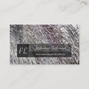 Rough grey marble rock marble structure monogram business card