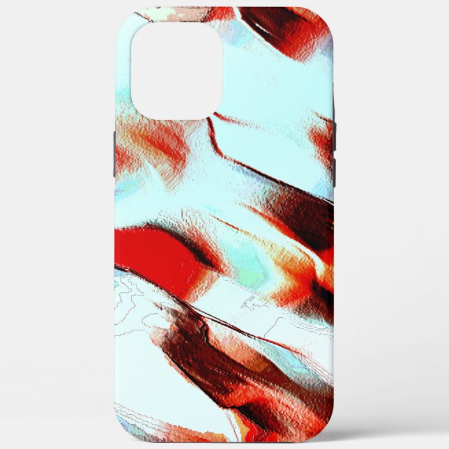 Rough light cyan and strong red Case-Mate iPhone case (Back)