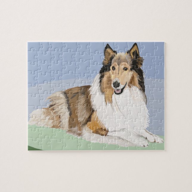 Rough, Long Haired Collie Jigsaw Puzzle (Horizontal)