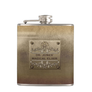 Rough Metal Plate Tarnished Hip Flask