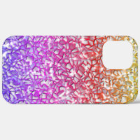Rough mosaic orange to red and lilac, and sparkle