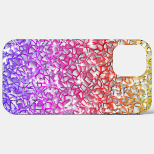 Rough mosaic orange to red and lilac, and sparkle  iPhone 12 pro max case