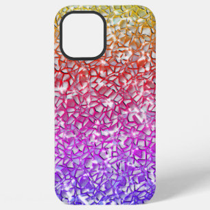 Rough mosaic orange to red and lilac, and sparkle iPhone 12 pro max case