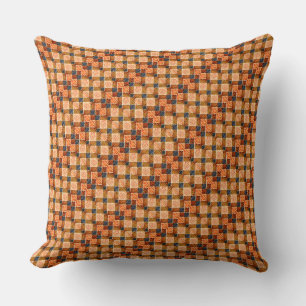 Rough orange chess parts forming new square shapes cushion