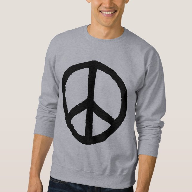 Rough Peace Symbol - Black Sweatshirt (Front)