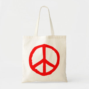 Rough Peace Symbol - Red Tote Bag