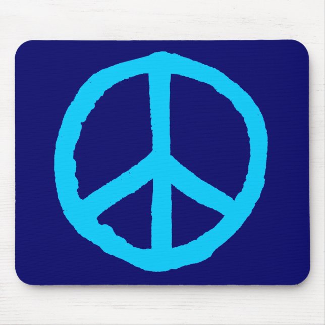 Rough Peace Symbol - Shades of Blue II Mouse Pad (Front)