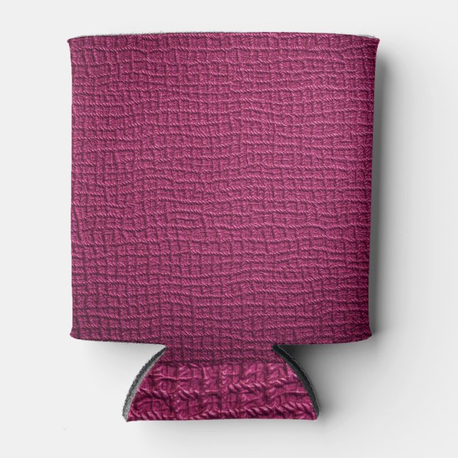 Rough Pink Leather: Textured Background Can Cooler (Front)