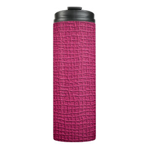 Rough pink leather thermal tumbler