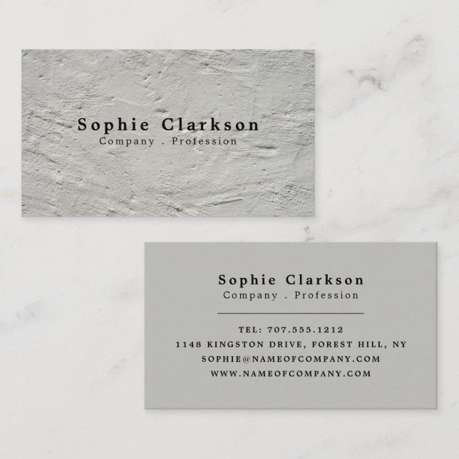 Rough Plaster Effect, Rustic Business Card (Front/Back)