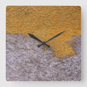 Rough Raw Beton Construction Wall No Digits Square Wall Clock