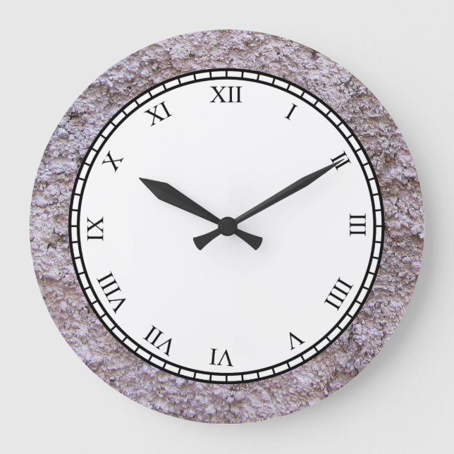 Rough Raw Beton Grey Construction Wall Large Clock (Front)