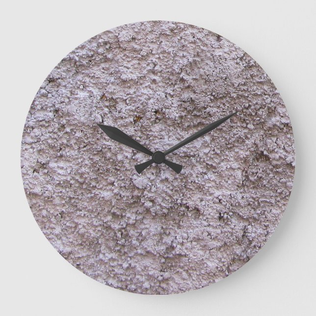 Rough Raw Beton Grey Construction Wall No Digits Large Clock (Front)