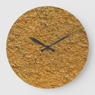 Rough Raw Beton Yellow Construction Wall No Digits Large Clock