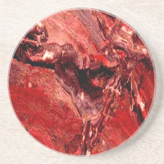 Rough Red Rocks Mars Drink Coaster (Front)