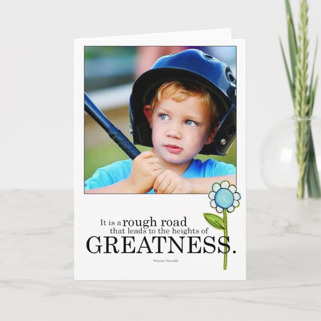 rough road to greatness photo greeting card (Front)